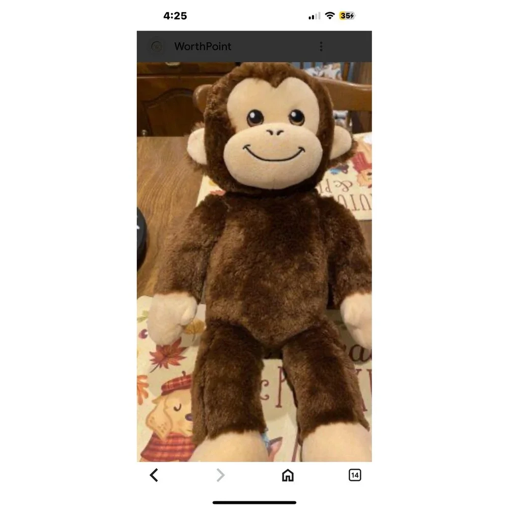 Build A Bear Smiley Monkey‎ Brown Plush 18